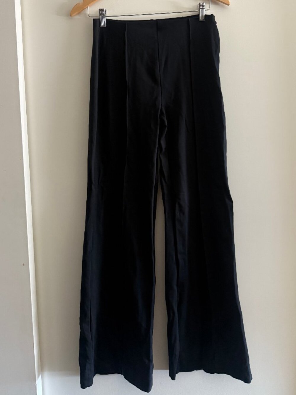 J.Crew Pleated Flare Knit Stretch Black Trouser Pant - Size Small